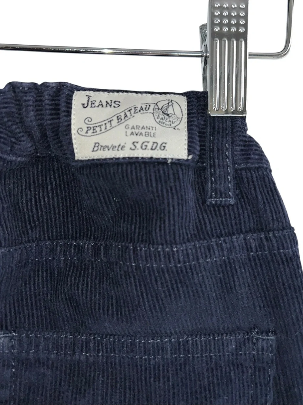Petit Bateau Navy Velour Elastic Waist Corduroy VELVOUR Navy Blue Pants Youth 8